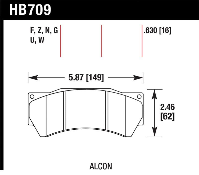 Hawk Performance HB709F.630 Alcon Mono 6, Model 4497 HPS Street Brake Pads