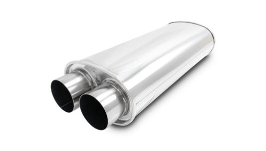 Vibrant 10539 Streetpower Oval Muffler 3.0in Dual Inlet/Outlet 18in Body Length