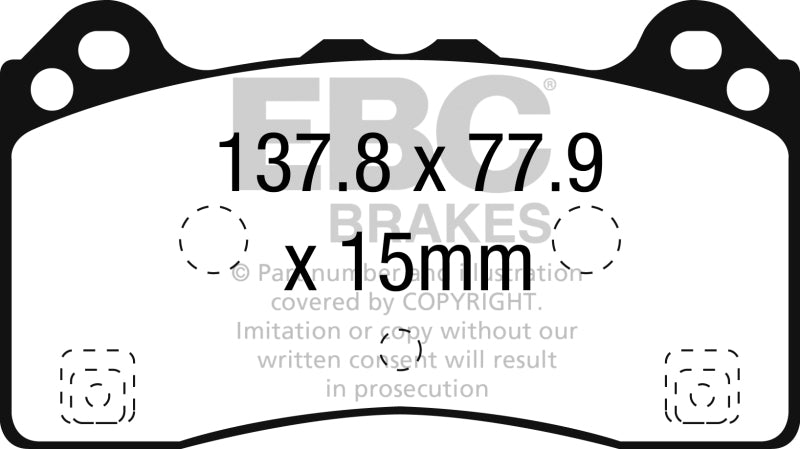 EBC DP32274C 16-18 Ford Focus RS Redstuff Ceramic Low Dust Front Brake Pads