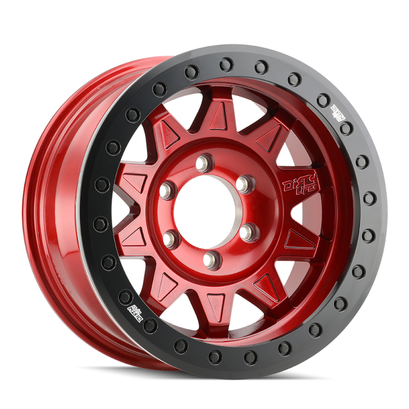 Dirty Life 9302-7973R14 9302 Roadkill Race 17x9/5x127 BP/-14mm Offset/71.5mm Hub Crimson Candy Red Wheel Beadlock