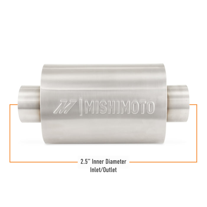 Mishimoto MMEXH-RES-25BR Universal Resonator with 2.5in Inlet/Outlet - Brushed