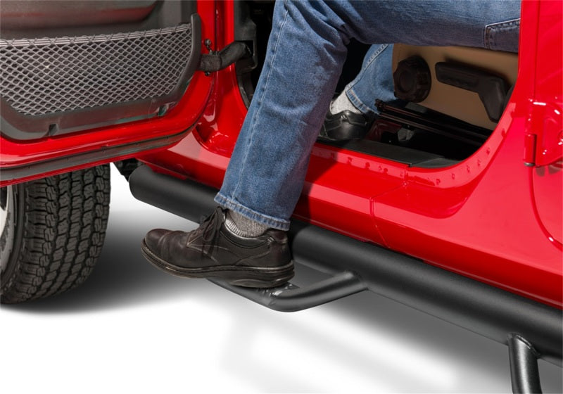 N-Fab J1866 Nerf Step 2018 Jeep Wrangler JL SUV 4 Door- Tex. Black - W2W - 3in