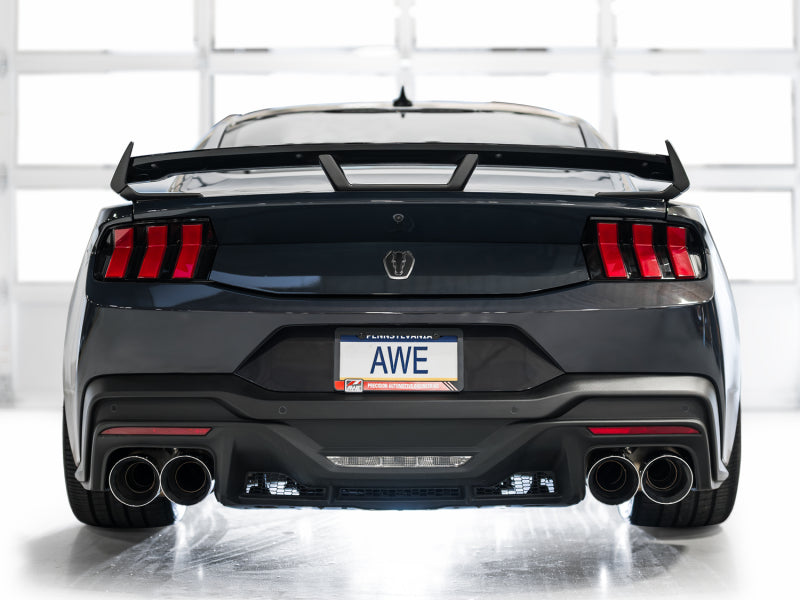 AWE Tuning 3020-42375 AWE 2024 Ford Mustang Dark Horse S650 RWD Track Edition Catback Exhaust w/ Quad Chrome Silver Tips