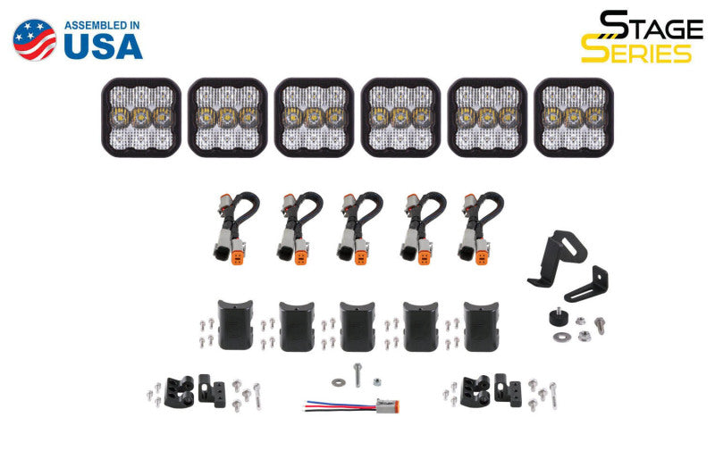 Diode Dynamics DD6798 SS5 Sport Universal CrossLink 6-Pod Lightbar - White Combo