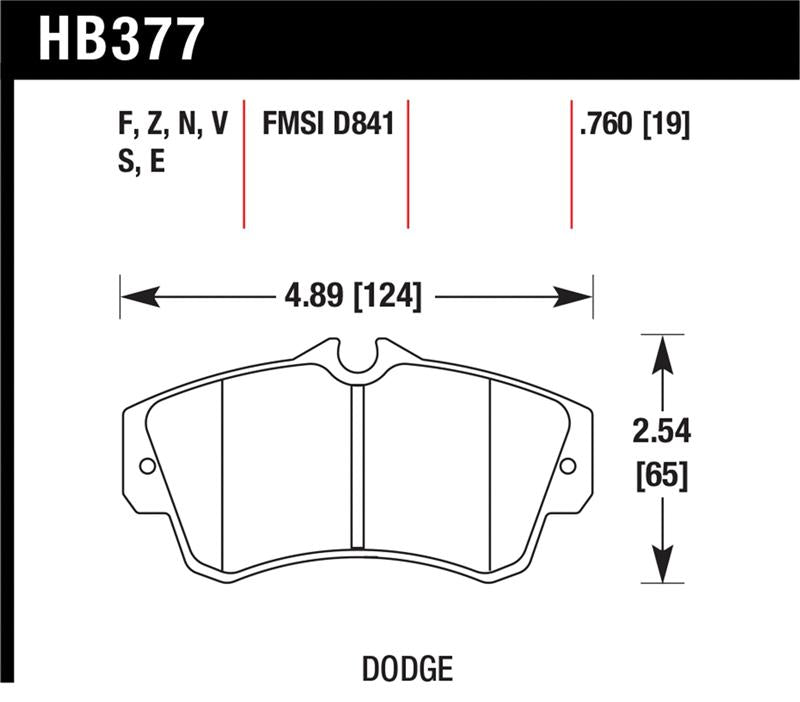 Hawk Performance HB377N.760 Hawk SRT4 HP+ Street Front Brake Pads