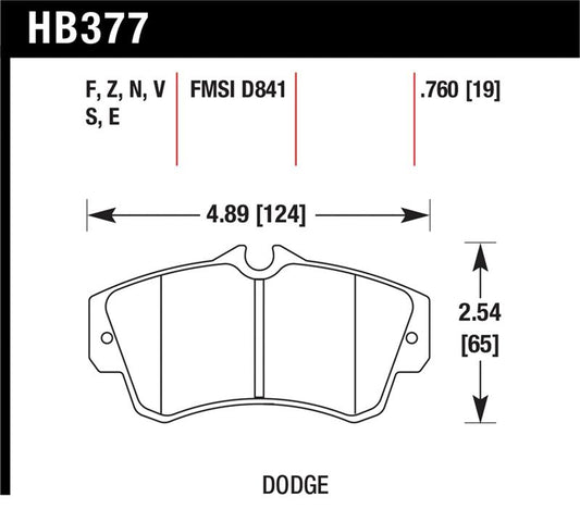 Hawk Performance HB377N.760 Hawk SRT4 HP+ Street Front Brake Pads