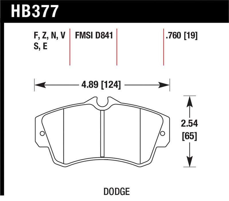 Hawk Performance HB377N.760 Hawk SRT4 HP+ Street Front Brake Pads