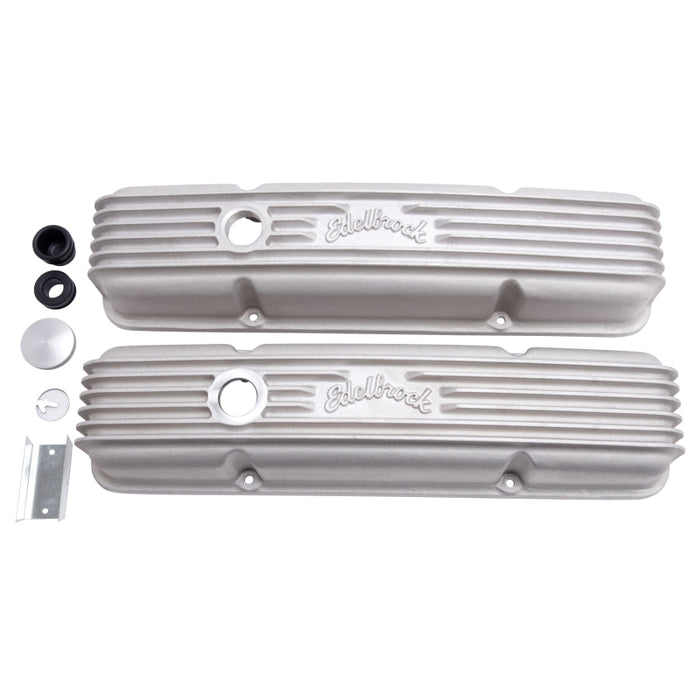 Edelbrock EDE41449 Valve Cover Kit Classic Finned SBC 59-86