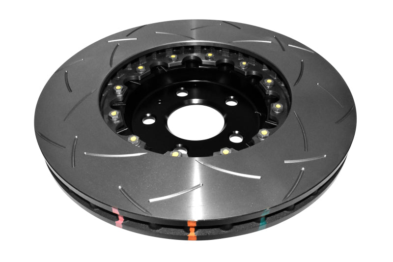 DBA DBA52224V2BLKS 08+ EVO X Front Slotted 5000 Series 2 Piece Rotor Assembled w/ Black Hat
