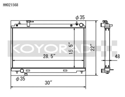 Koyo HH021568 03-06 Nissan 350Z 3.5L V6 Radiator