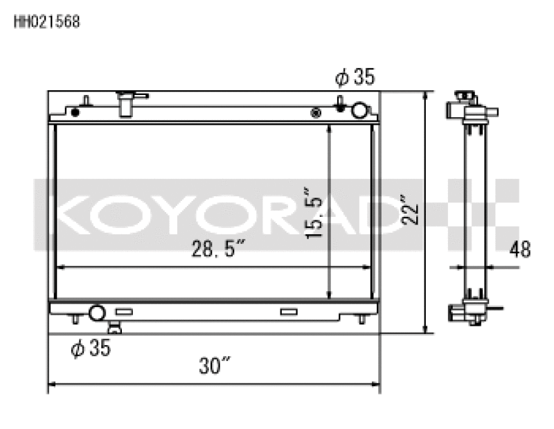 Koyo HH021568 03-06 Nissan 350Z 3.5L V6 Radiator