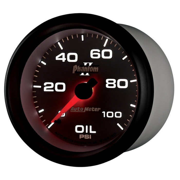 AutoMeter 7821 Autometer Phantom II 2-5/8in 100 PSI Mechanical Oil Pressure Gauge