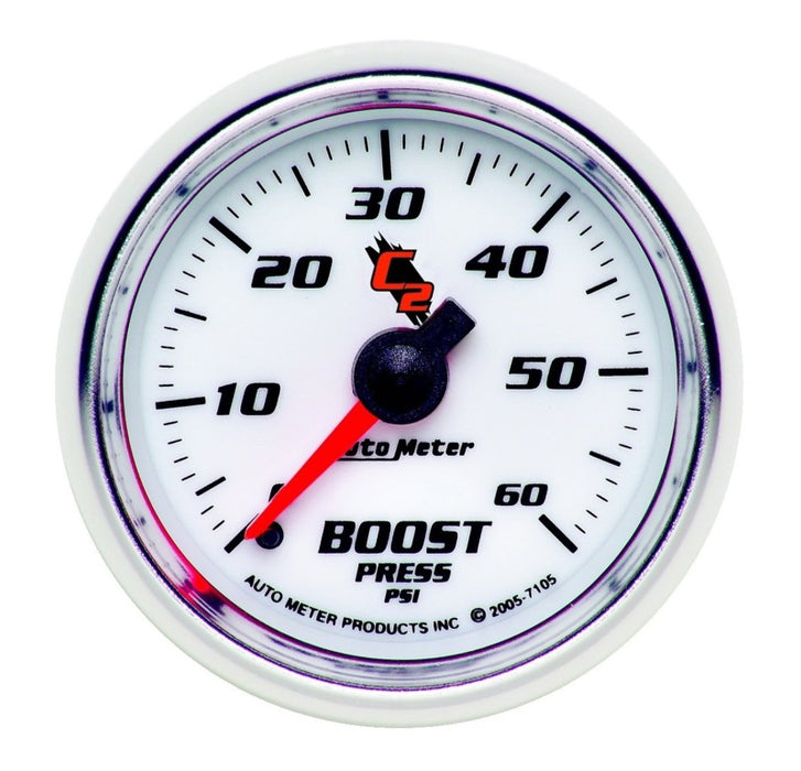 AutoMeter 7105 Autometer C2 52mm 0-60 PSI Mechanical Boost Gauge