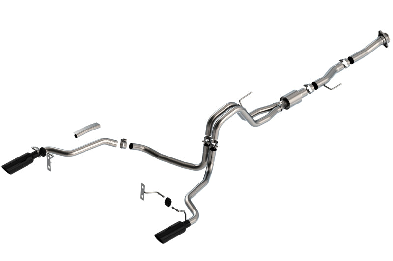 Borla 140869BC F-150 2021 5.0L 2dr RC SB (122.8 WB) XL/XLT 3/2.25 SRE Cat-Back ATAK Black Chrome Tips