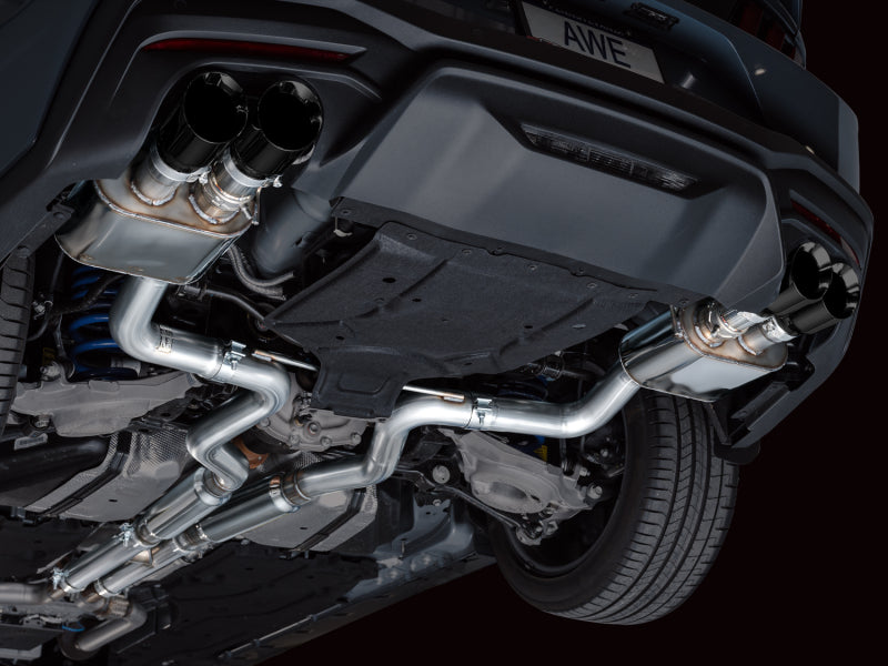 AWE Tuning 3025-43650 AWE 2024 Ford Mustang GT Fastback S650 RWD SwitchPath Catback Exhaust w/ Quad Diamond Black Tips
