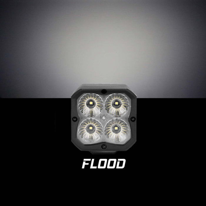 XKGLOW XK065001-FL-KIT XK Glow XKchrome 20w LED Cube Light w/ RGB Accent Light Kit w/ Controller- Flood Beam 2pc