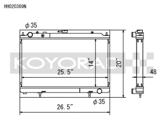 Koyo HH020369N 95-02 Nissan Silvia S14/S15 2.0L Turbo Radiator