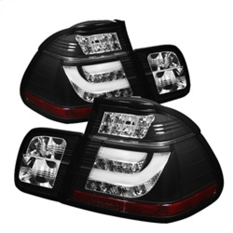 SPYDER 5015938 Spyder BMW E46 3-Series 02-05 4Dr Light Bar Style LED Tail Lights Black ALT-YD-BE4602-4D-LBLED-BK