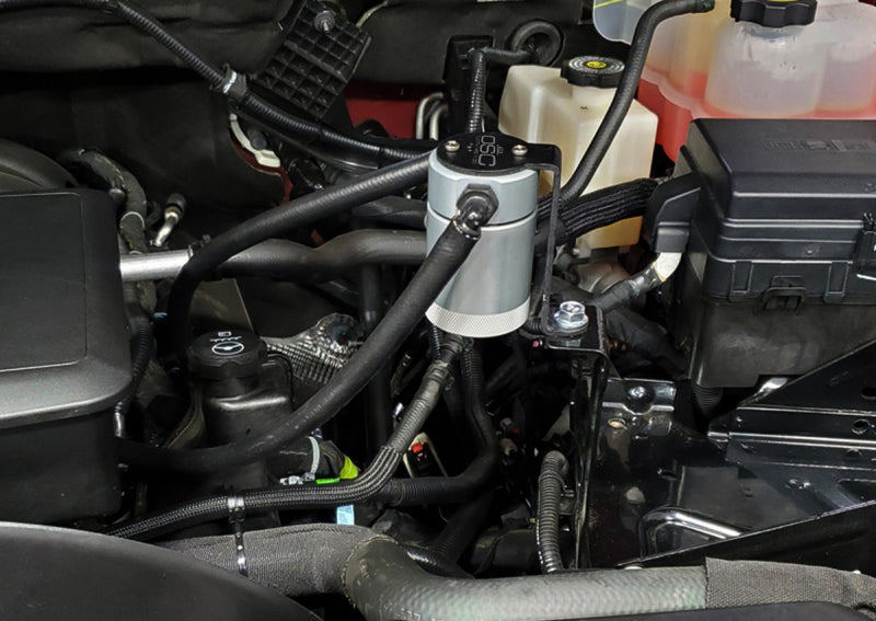 J&L 3089D-C 20-25 Chevy Silverado/GMC Sierra 2500/3500 6.6L Drivers Side Oil Separator 3.0 - Clear Anodized
