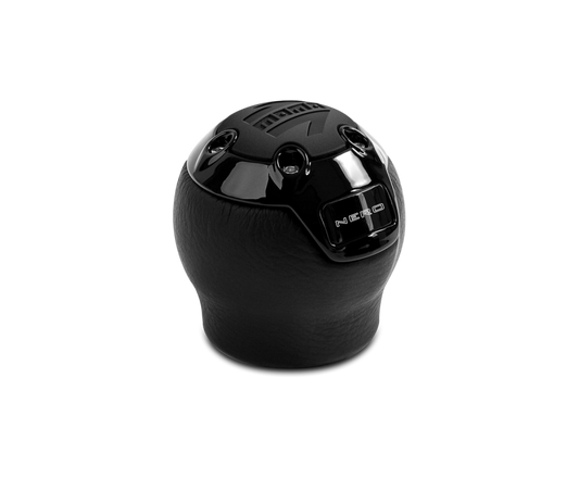 MOMO NERBK1-R Momo Nero Shift Knob - Black Leather, Black Chrome Insert, with Reverse Lockout
