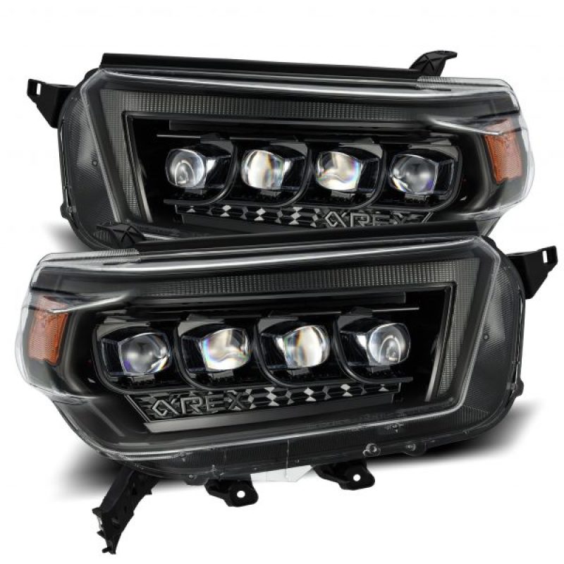 AlphaRex 880758 10-13 Toyota 4Runner NOVA LED Proj Headlights Plank Style Alpha Black w/Seq Signal/DRL