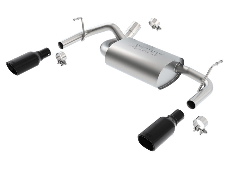 Borla 11834BC 12-16 Jeep Wrangler 3.6AT/MT 4WD 2+4DR S/ SQ /RL/AC SR 2.5in, 2in Tip 3.5 sqx8 Black Chrome