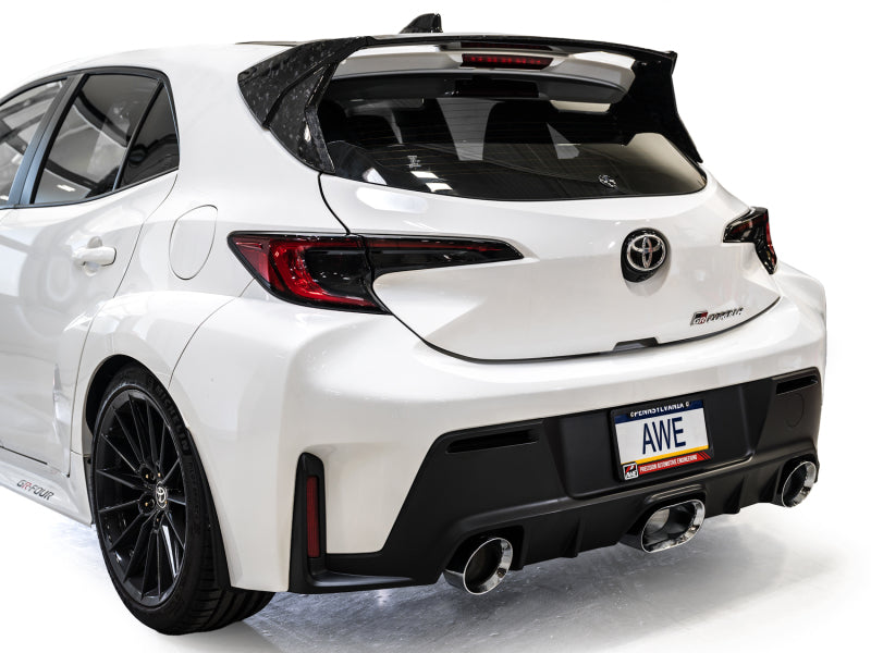 AWE Tuning 3020-52472 AWE 23-24 Toyota GR Corolla Track Edition Catback Exhaust - Chrome Silver Tips