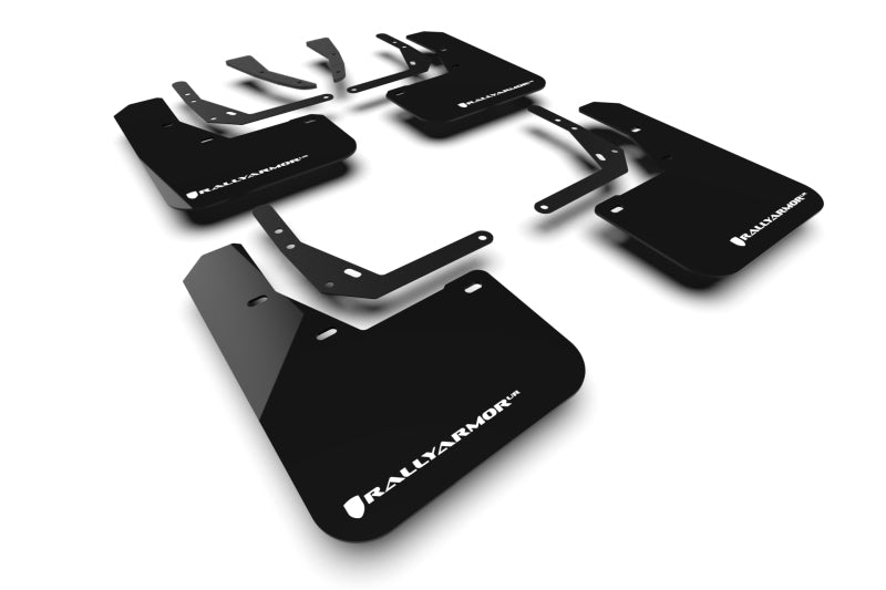 Rally Armor MF113-UR-BLK-WH 24-25 Hyundai Kona/Kona EV Black UR Mud Flap w/White Logo