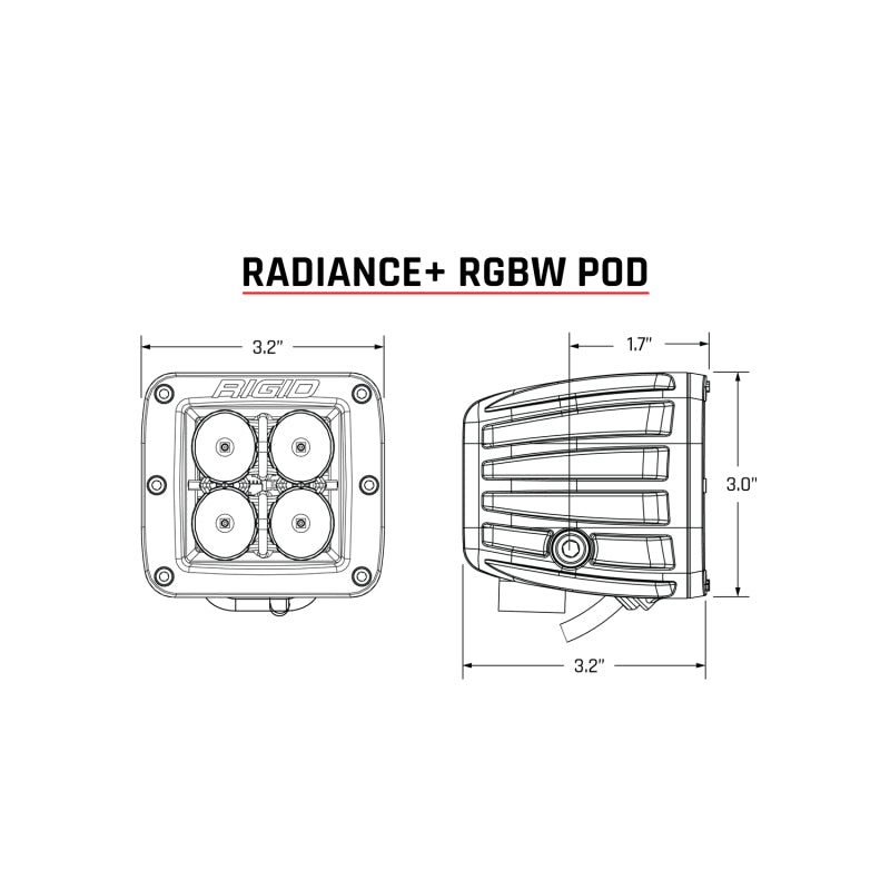 Rigid Industries 202053 Radiance+ Pod RGBW - Pair