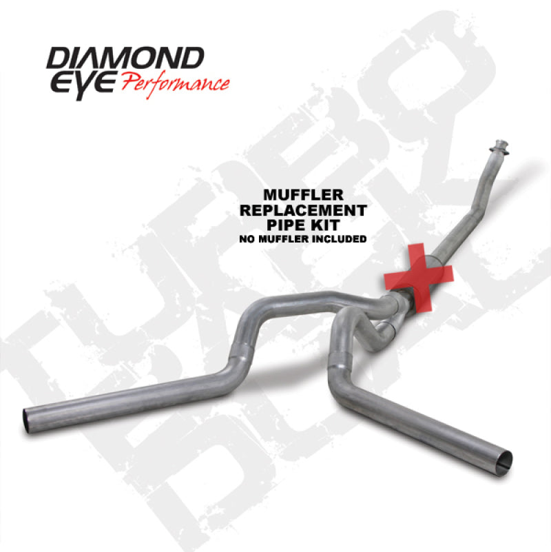 Diamond Eye Performance K4214A-RP Diamond Eye KIT 4in TB MFLR RPLCMENT PIPE DUAL AL: 94-02 DODGE CUMMINS 5.9L