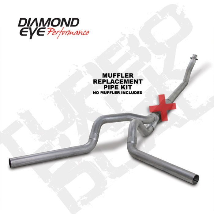 Diamond Eye Performance K4214A-RP Diamond Eye KIT 4in TB MFLR RPLCMENT PIPE DUAL AL: 94-02 DODGE CUMMINS 5.9L