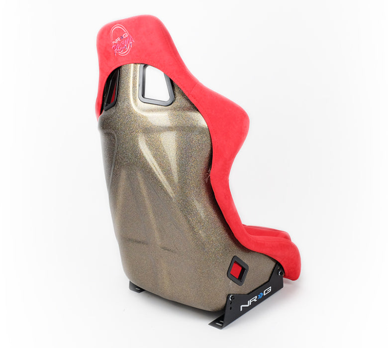 NRG FRP-302RD-ULTRA FRP Bucket Seat ULTRA Edition - Large (Red Alcantara/Gold Glitter Back)