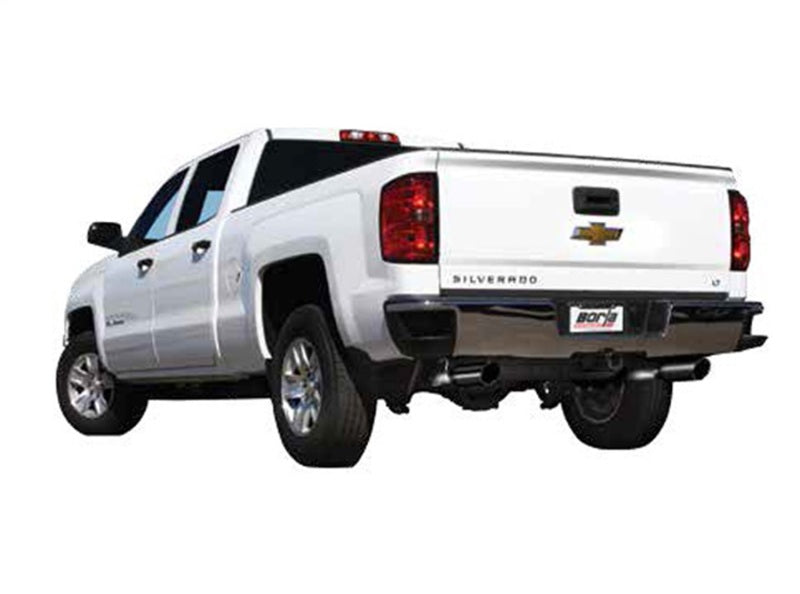 Borla 140536BC 14 Sierra 1500 C/B S-Type Exh/2.75in Into Dual 2.25in Out 4in Split Rear Exit-Black Chrome