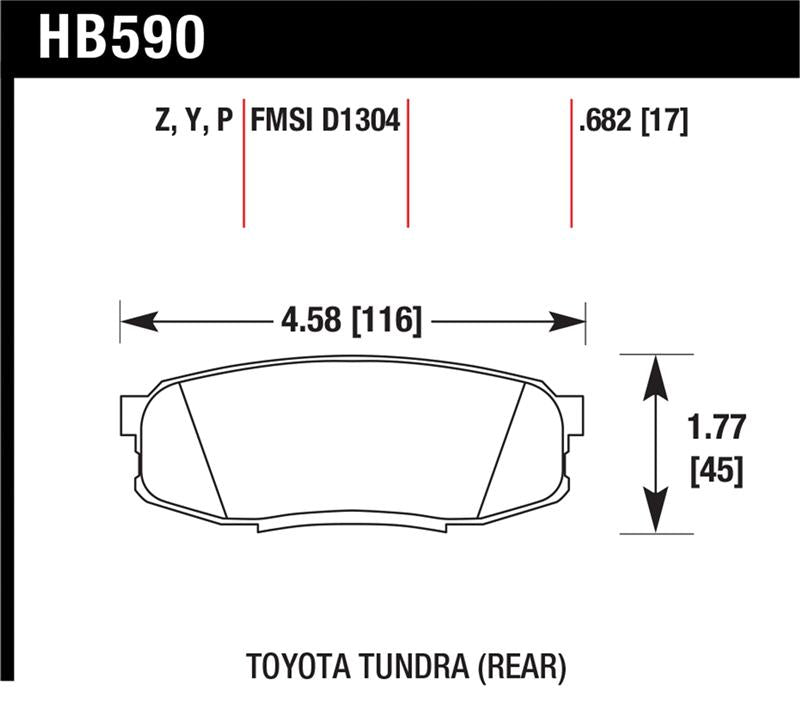 Hawk Performance HB590Y.682 Hawk LTS Street Brake Pads