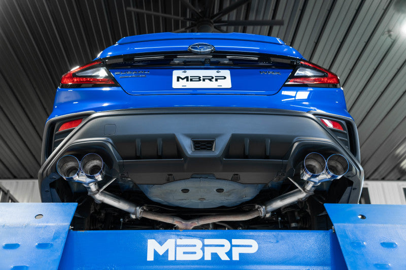 MBRP S48103BE 2022 Subaru WRX 2.5in Dual Split Rear Exit w/ Quad BE Tips - T304