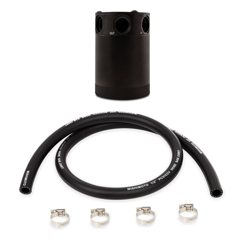 Mishimoto MMBCC-CBTHR-BK Compact Baffled Oil Catch Can - 3-Port