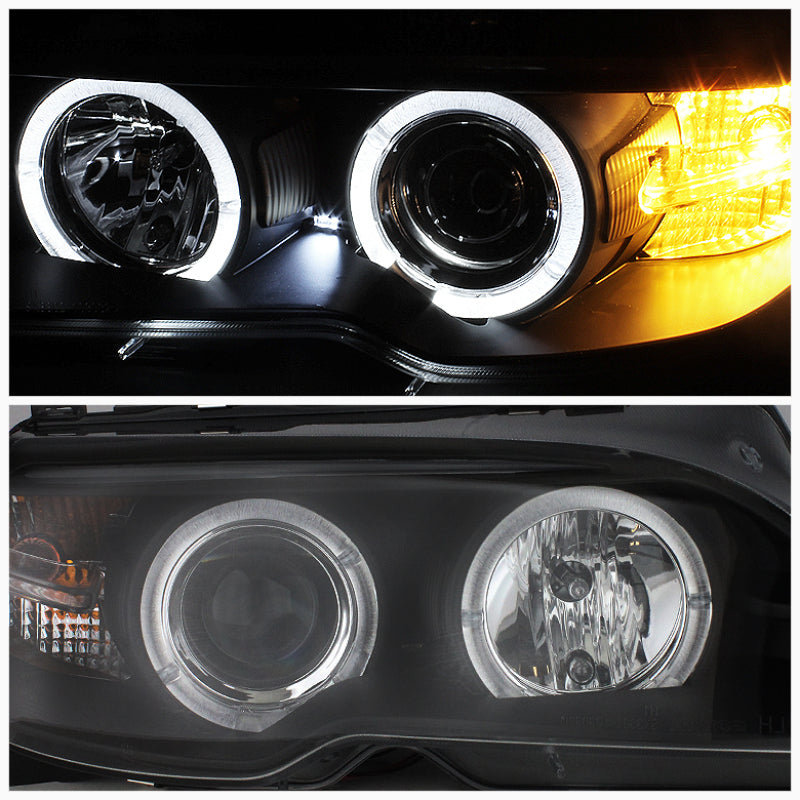 SPYDER 5077141 Spyder BMW E46 3-Series 04-06 2 DR Projector Halogen Model- LED Halo Blk PRO-YD-BMWE4604-2DR-HL-BK
