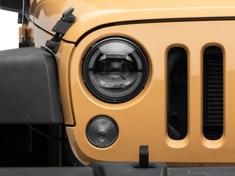 Raxiom J132813 07-18 Jeep Wrangler JK Axial Series LED Headlights- Black Housing (Clear Lens)