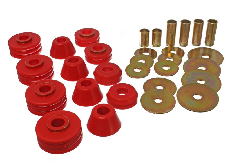 Energy Suspension 3.4109R 73-80 GM 1/2 Ton C-10/C1500 Pick Up 2WD Red Body (Cab) Mount Set