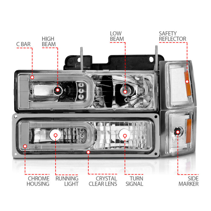 ANZO 111529 ANZ Crystal Headlights