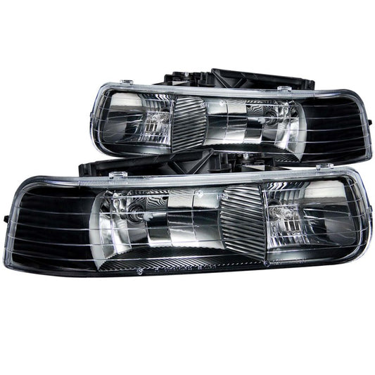 ANZO 111155 1999-2002 Chevrolet Silverado 1500 Crystal Headlights Black