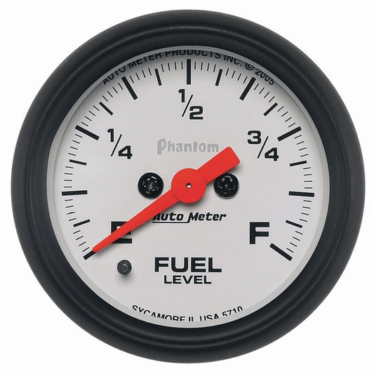 AutoMeter 5710 Autometer Phantom 52mm Full Sweep Electronic Fuel Level Programmable Empty-Full Range