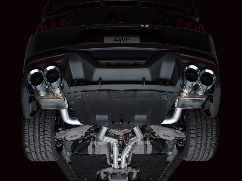 AWE Tuning 3025-42375 AWE 2024 Ford Mustang Dark Horse S650 RWD SwitchPath Catback Exhaust w/ Quad Chrome Silver Tips