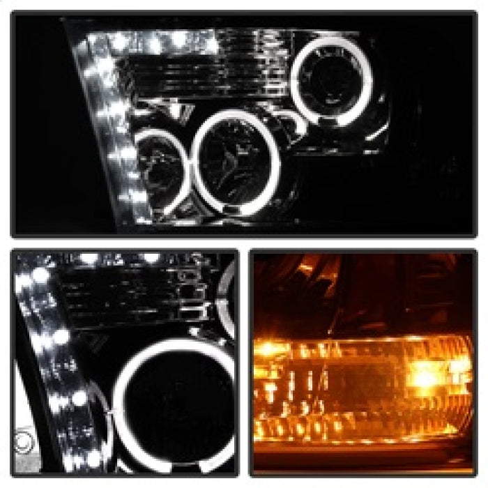 SPYDER 5010056 Spyder Dodge RAM 1500 09-14 10-14 Projector Headlights Halogen- LED Halo LED- Smke PRO-YD-DR09-HL-SM