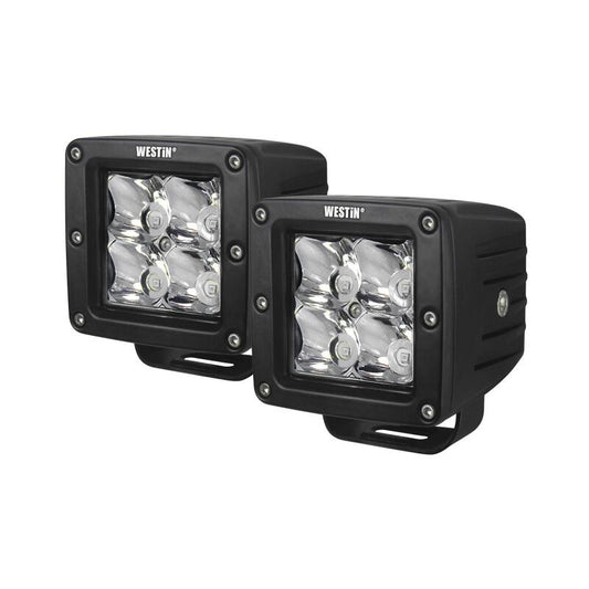 Westin 09-12200A-PR Compact LED -4 5W Cree 3 inch x 3 inch (Set of 2) - Black