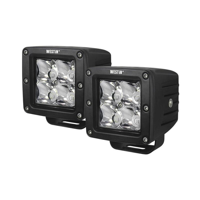 Westin 09-12200A-PR Compact LED -4 5W Cree 3 inch x 3 inch (Set of 2) - Black