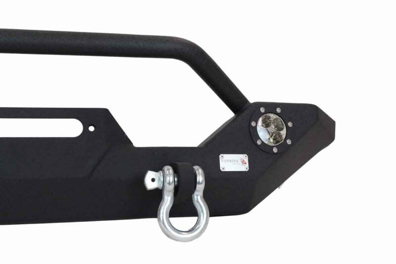 Fishbone Offroad FB22016 87-06 Jeep TJ/YJ Wrangler TJ/YJ Steel Front Bumper W/LEDs - Blk Textured Powercoat