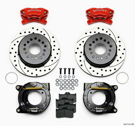 Wilwood 140-7141-DR Forged Dynalite P/S P-B Kit Drilled-Red Chevy 12 Bolt w/ C-Clips