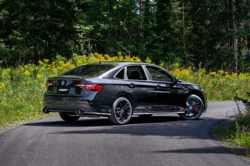 MBRP S46153CF 2022 VW Jetta GLI 2.0 TSI 3in Cat Back T304 SS 2.5in Dual Split Rear w/ Carbon Fiber Tips