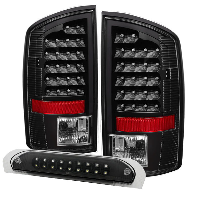 SPYDER 9032769 xTune Dodge RAM 02-06 1500 LED Tail Light w/ LED 3rd Brake Lamps- Black ALT-JH-DR02-LED-SET-BK